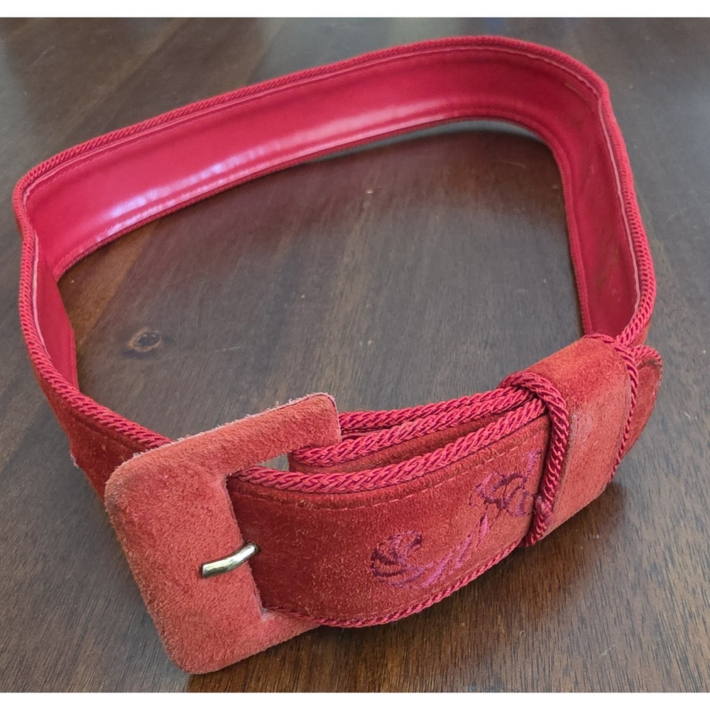 Mondi Women Belt Size 36 Red Vintage Made in Germany Dress Waist Strap